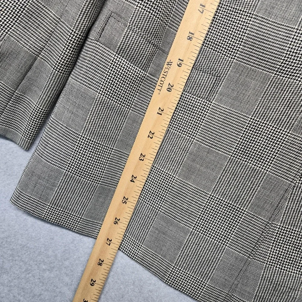 Vintage Pendleton Skirt Suit Set Womens 8‎ Petite Gray Glen Plaid Made USA 90s